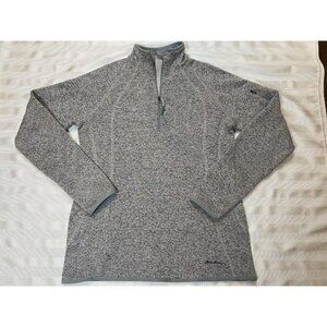Eddie Bauer Women’s 1/4 Zip Pullover Sweater Fleece Sz M Gray EUC